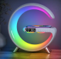 Preview: Atmosphärenlampe 15W QI Ladegerät LED Tischlampe mit Bluetooth Lautsprecher weiss Mod.02